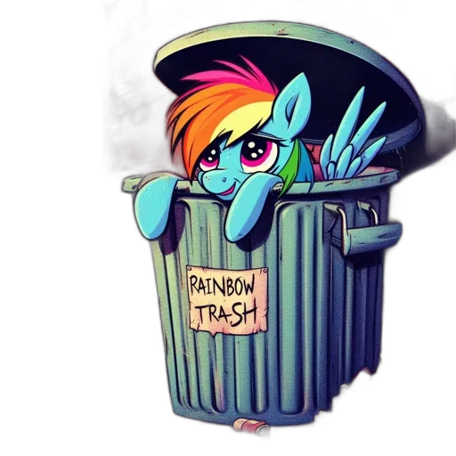 pixel art, vaporwave, concept art, cartoon, whimsical, rainbow-colored, pony, peers transparent PNG cut-out