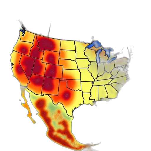 map, showing, potential, weather, warnings transparent PNG cut-out