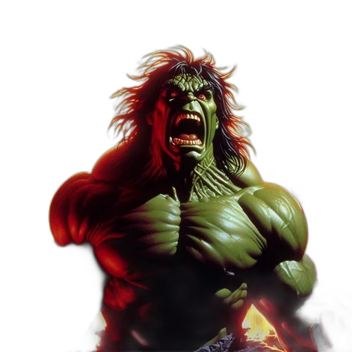creature, concept art, comic book art, photorealistic, fantasy art, imposing, green-skinned, warrior transparent PNG cut-out
