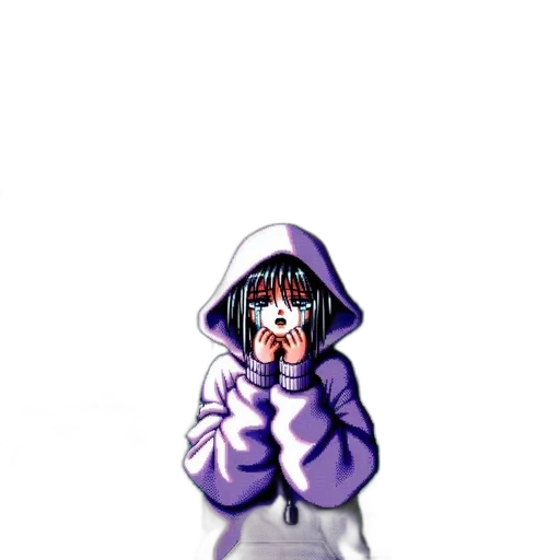 jacket, creature, mask, face, pixel art, anime, concept art, cartoon transparent PNG cut-out