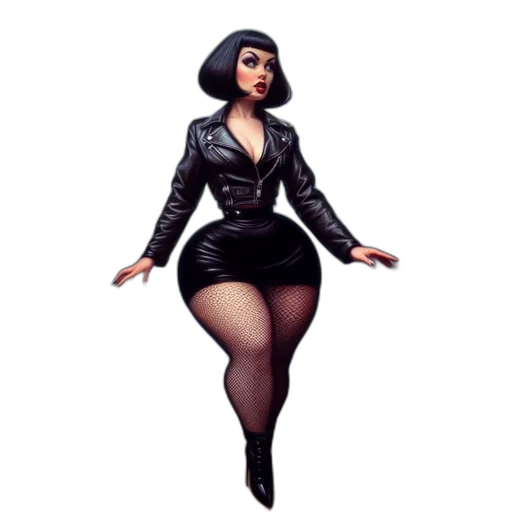 jacket, dress, hat, concept art, comic book art, 3d render, cartoon, dense transparent PNG cut-out