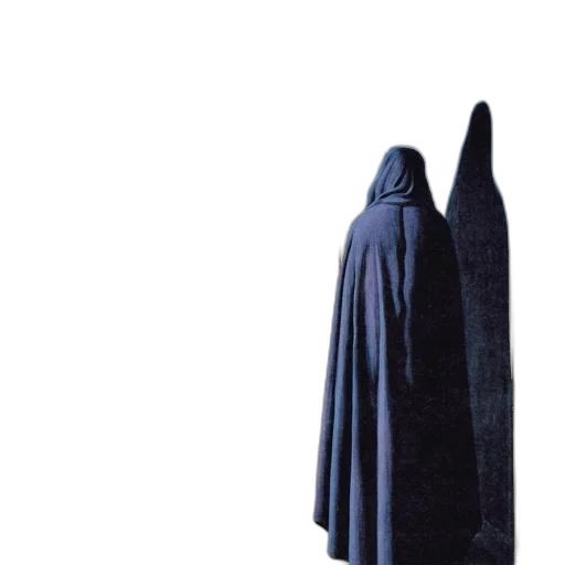 dress, jacket, mask, staff, concept art, 3d render, dark, eerie transparent PNG cut-out