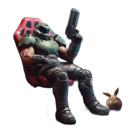 furniture, weapon, robot, mask, concept art, 3d render, cyberpunk, pixel art transparent PNG cut-out