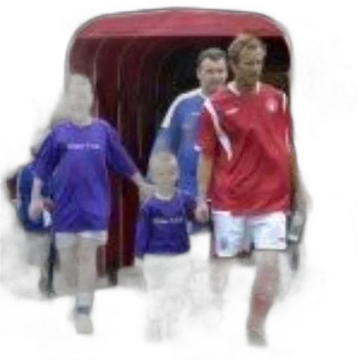 photorealistic, concept art, oil painting, 3d render, family, walks, onto, soccer transparent PNG cut-out