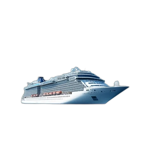 3d render, photorealistic, concept art, large, cruise, ship, sailing, ocean transparent PNG cut-out