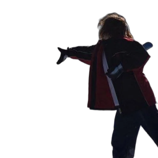 jacket, staff, sword, outer space, two, people, playing, snow transparent PNG cut-out