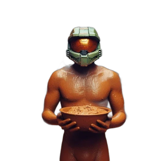 mask, robot, food, creature, concept art, pixel art, vaporwave, fantasy art transparent PNG cut-out