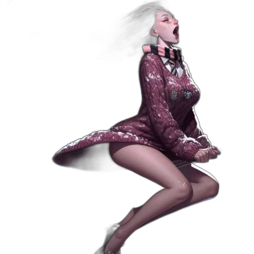 dress, creature, concept art, fantasy art, 3d render, photorealistic, monochrome, woman transparent PNG cut-out