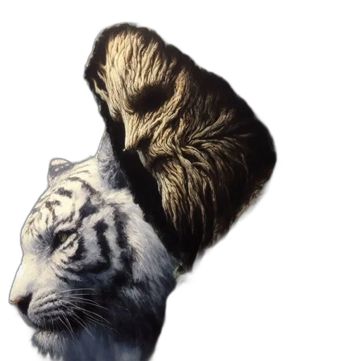 hair, animal, crown, creature, photorealistic, concept art, fantasy art, watercolor transparent PNG cut-out