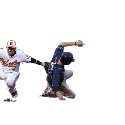 baseball, player, orioles, trying, tag, out, rays, second transparent PNG cut-out