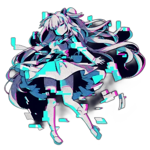 dress, robot, crown, weapon, pixel art, vaporwave, anime, cyberpunk transparent PNG cut-out