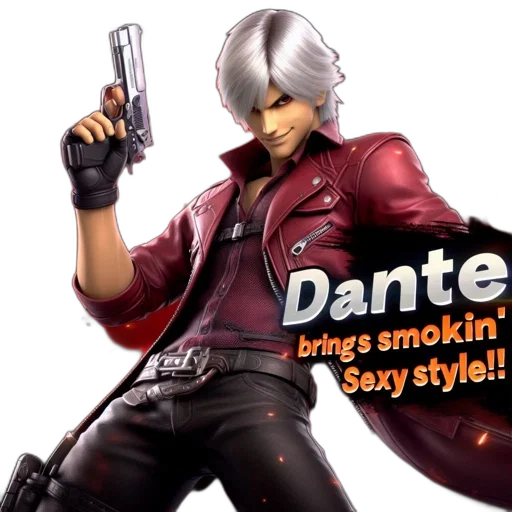 jacket, weapon, concept art, 3d render, dark, red, character, dante transparent PNG cut-out