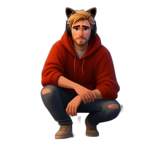 animal, jacket, face, creature, concept art, 3d render, pixel art, cartoon transparent PNG cut-out