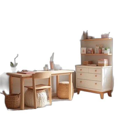 furniture, 3d render, photorealistic, earth tones transparent PNG cut-out