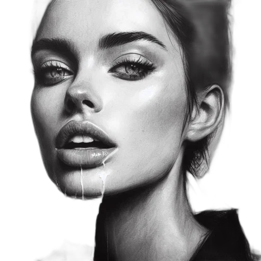 face, hair, jacket, jewelry, photorealistic, pencil sketch, oil painting, fantasy art transparent PNG cut-out