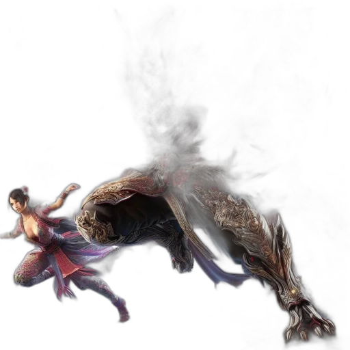 dragon, creature, animal, hair, concept art, fantasy art, photorealistic, comic book art transparent PNG cut-out