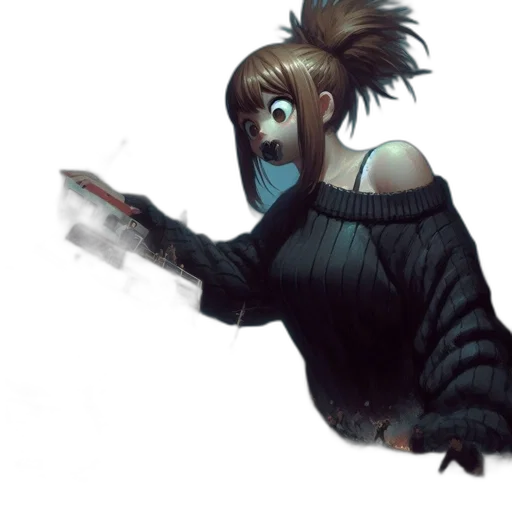 dress, creature, staff, mask, concept art, fantasy art, cyberpunk, anime transparent PNG cut-out