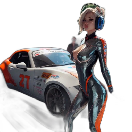 robot, car, dress, concept art, fantasy art, cyberpunk, 3d render, image transparent PNG cut-out