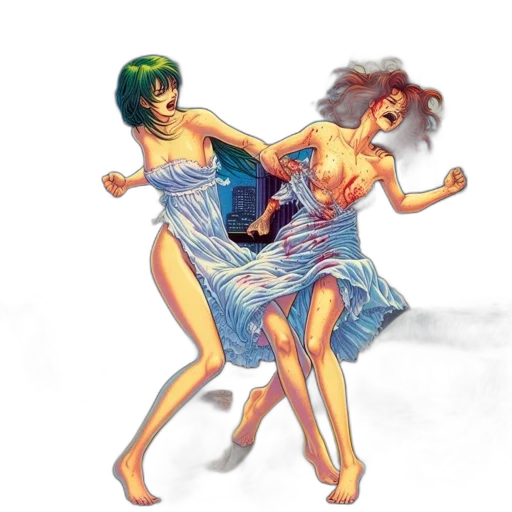 dress, concept art, comic book art, watercolor, vaporwave, underwater, outer space, fire transparent PNG cut-out
