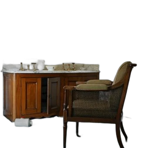 furniture, 3d render, photorealistic, earth tones, bathroom, wooden, vanity, mirror transparent PNG cut-out