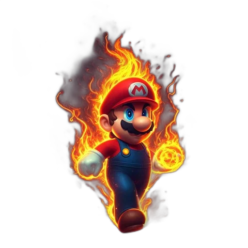 staff, weapon, pixel art, concept art, fantasy art, 3d render, fire, mario transparent PNG cut-out