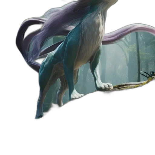dragon, creature, animal, umbrella, concept art, fantasy art, 3d render, photorealistic transparent PNG cut-out