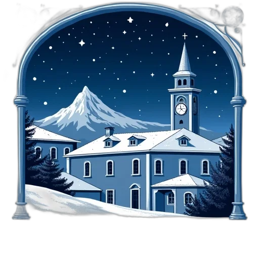 building, concept art, pixel art, fantasy art, photorealistic, snow, night, city street transparent PNG cut-out
