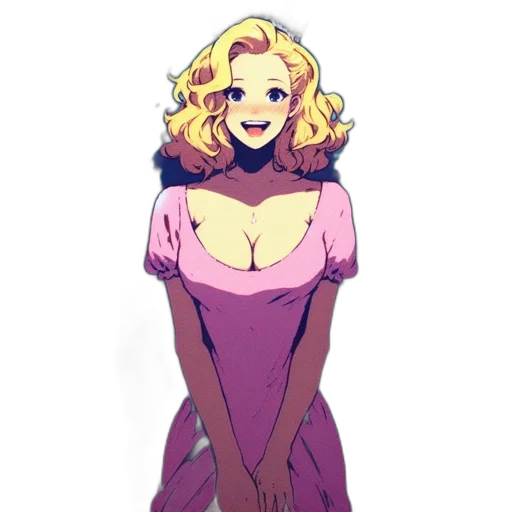 dress, staff, flower, face, anime, cartoon, pixel art, concept art transparent PNG cut-out