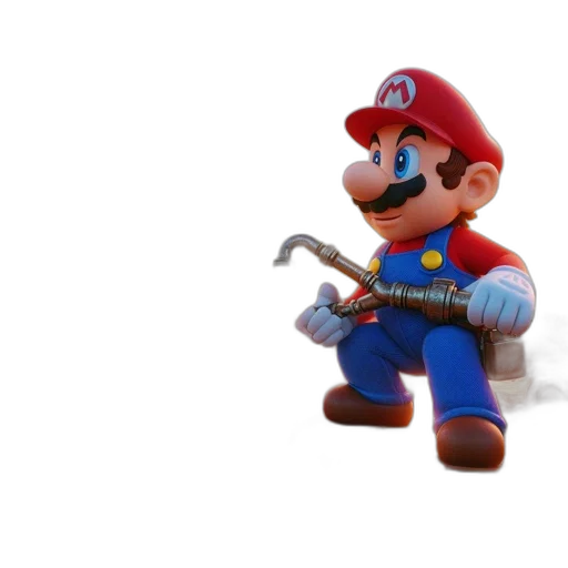 weapon, staff, sword, robot, 3d render, concept art, pixel art, mario transparent PNG cut-out