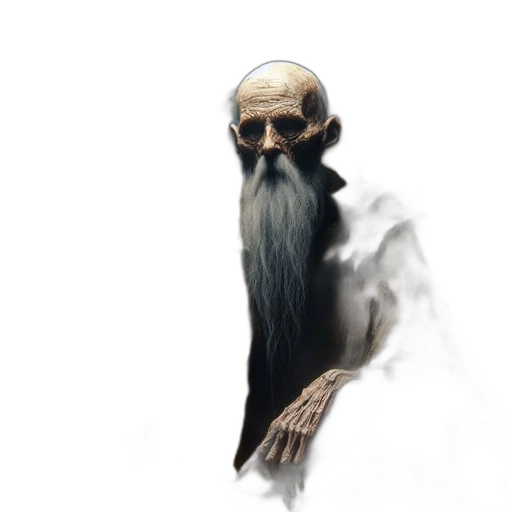 mask, creature, face, staff, concept art, fantasy art, 3d render, photorealistic transparent PNG cut-out