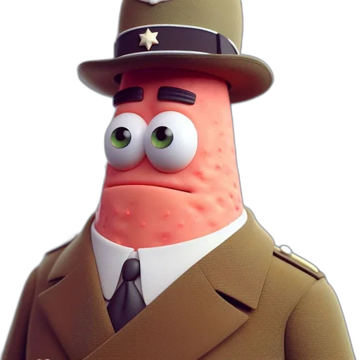 hat, staff, face, animal, 3d render, concept art, photorealistic, cartoon transparent PNG cut-out