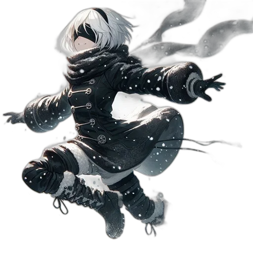 weapon, sword, jacket, robot, concept art, cyberpunk, fantasy art, pixel art transparent PNG cut-out
