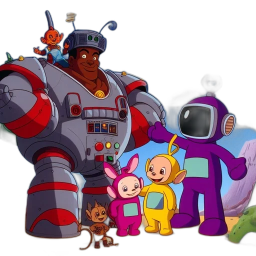 robot, concept art, outer space, underwater, animated, scene, features, orange transparent PNG cut-out