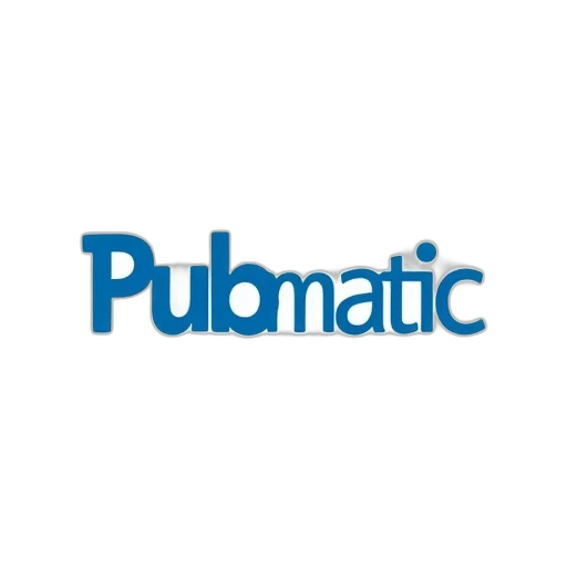 stylized, logo, featuring, word, pubmatic, modern, font, blue transparent PNG cut-out