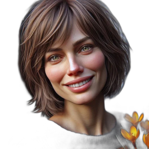 face, robot, flower, creature, photorealistic, concept art, 3d render, fantasy art transparent PNG cut-out