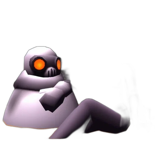 robot, creature, mask, staff, 3d render, concept art, pixel art, vaporwave transparent PNG cut-out