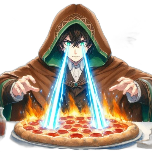 food, jacket, staff, weapon, concept art, pixel art, fantasy art, anime transparent PNG cut-out