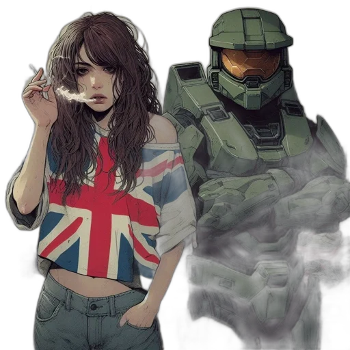 weapon, jacket, face, mask, concept art, pixel art, cyberpunk, anime transparent PNG cut-out