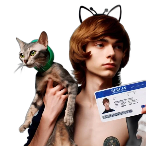 animal, creature, photorealistic, concept art, anime, young, man, long transparent PNG cut-out
