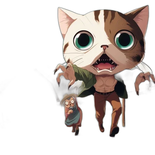 staff, creature, animal, mask, concept art, fantasy art, anime, 3d render transparent PNG cut-out
