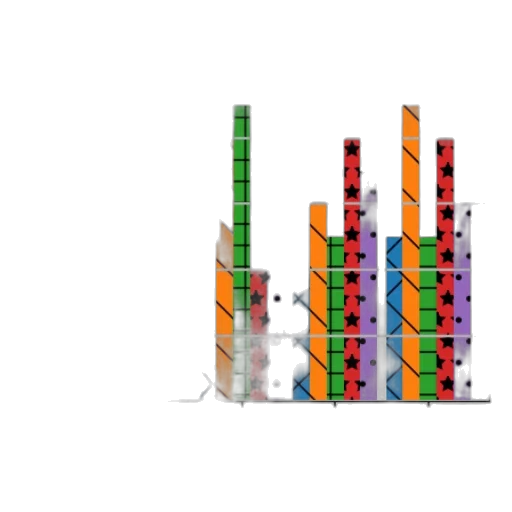 furniture, crown, 3d render, pixel art, concept art, colorful, bar, chart transparent PNG cut-out