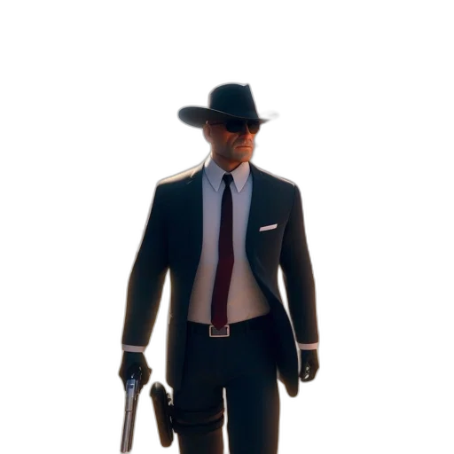 hat, staff, weapon, jacket, concept art, comic book art, pixel art, cartoon transparent PNG cut-out