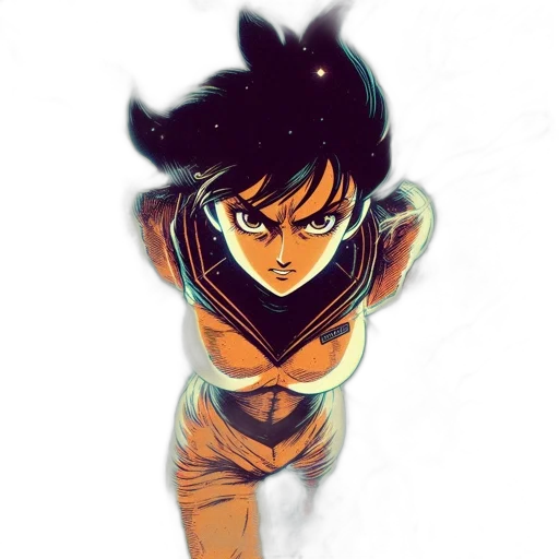 comic book art, concept art, anime, cartoon, golden, colorful, dark, neon transparent PNG cut-out