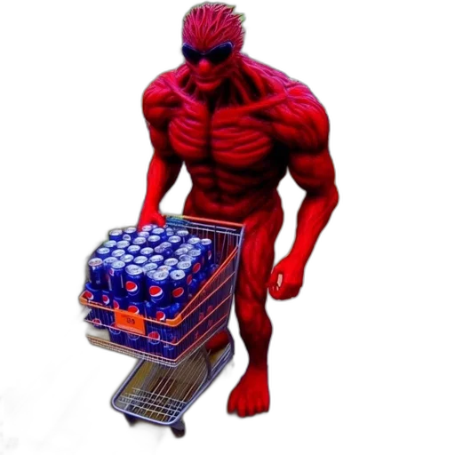 robot, food, creature, bottle, 3d render, concept art, pixel art, cyberpunk transparent PNG cut-out
