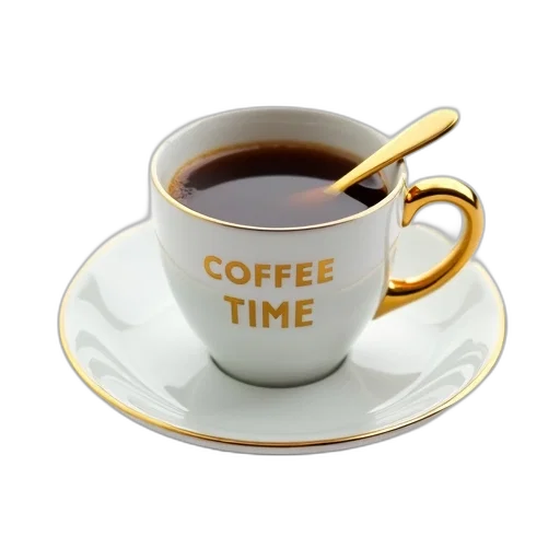 staff, photorealistic, 3d render, ceramic, coffee, cup, gold, rim transparent PNG cut-out