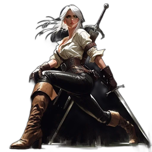 sword, staff, weapon, concept art, fantasy art, comic book art, pixel art, female transparent PNG cut-out