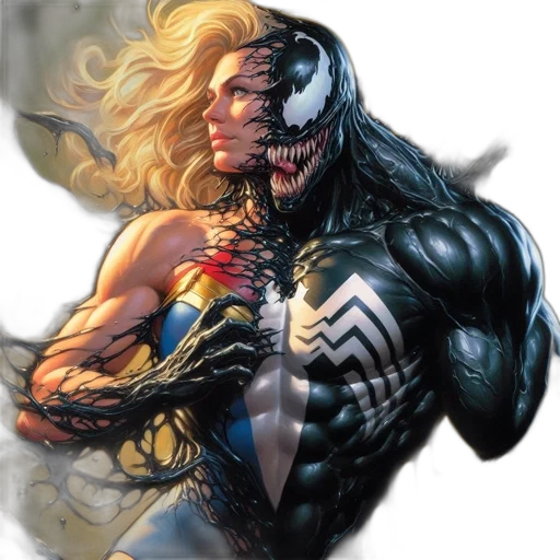 comic book art, concept art, fantasy art, two, icons, collide, female, figure transparent PNG cut-out