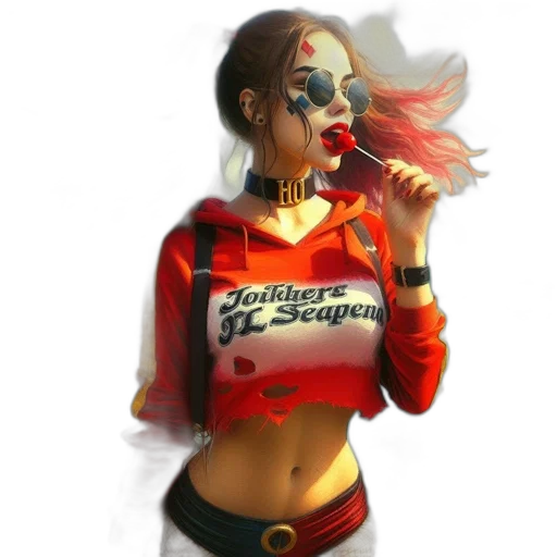 jacket, comic book art, concept art, fantasy art, cyberpunk, neon lights, red, uniquely transparent PNG cut-out