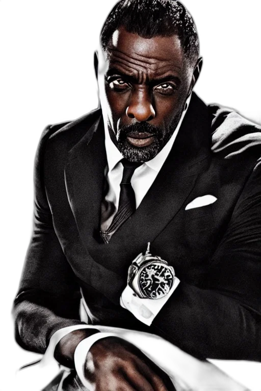 comic book art, photorealistic, idris, elba transparent PNG cut-out