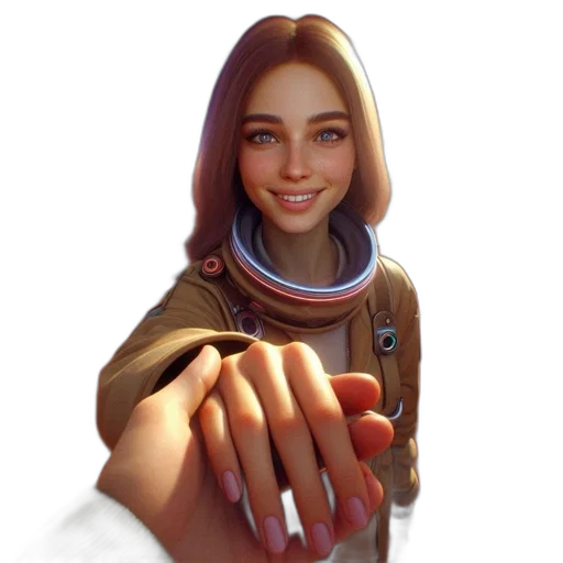 jacket, jewelry, face, staff, concept art, 3d render, pixel art, photorealistic transparent PNG cut-out
